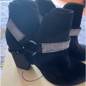 Black Velvet ankle bootie